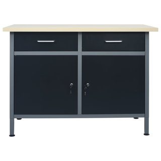 Workbench Black 120x60x85 cm Steel - Giant Lobelia