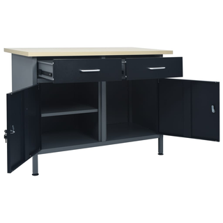 Workbench Black 120x60x85 cm Steel - Giant Lobelia