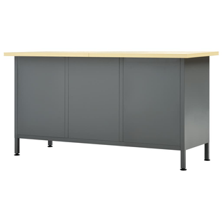 Workbench Black 160x60x85 cm Steel - Giant Lobelia