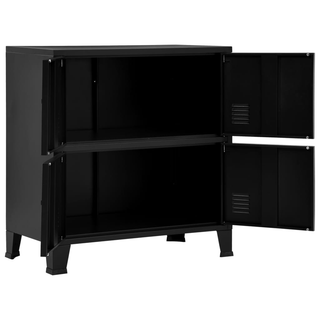 vidaXL Industrial Storage Chest Black 75x40x80 cm Steel - Giant Lobelia