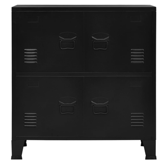 vidaXL Industrial Storage Chest Black 75x40x80 cm Steel - Giant Lobelia