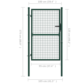 Fence Gate Steel 100x125 cm Green - Giant Lobelia