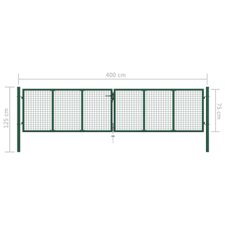 vidaXL Mesh Garden Gate Steel 400x75 cm Green - Giant Lobelia