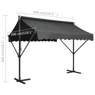 vidaXL Free Standing Awning 300x300 cm Anthracite - Giant Lobelia