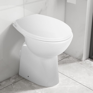 High Rimless Toilet Soft Close 7 cm Higher Ceramic White - Giant Lobelia