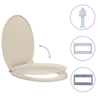 vidaXL Soft-Close Toilet Seat Apricot Oval - Giant Lobelia