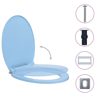 Soft-Close Toilet Seat Quick Release Blue Oval - Giant Lobelia