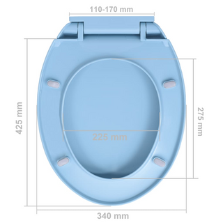 vidaXL Soft-Close Toilet Seat Blue Oval - Giant Lobelia