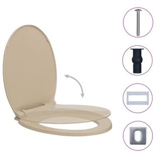 Soft-Close Toilet Seat Quick Release Beige Oval - Giant Lobelia