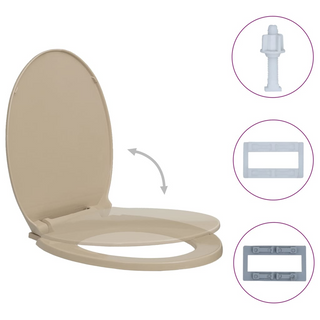 vidaXL Soft-Close Toilet Seat Beige Oval - Giant Lobelia