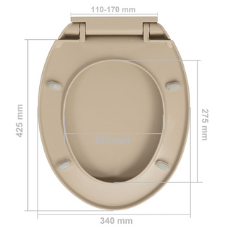 vidaXL Soft-Close Toilet Seat Beige Oval - Giant Lobelia