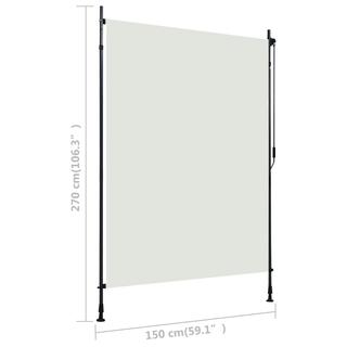 vidaXL Outdoor Roller Blind 150x270 cm Cream - Giant Lobelia