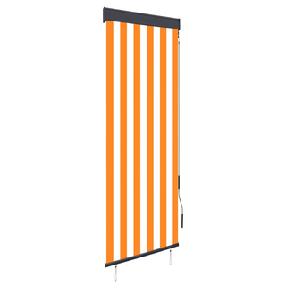 vidaXL Outdoor Roller Blind 60x250 cm White and Orange - Giant Lobelia