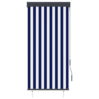 vidaXL Outdoor Roller Blind 80x250 cm Blue and White - Giant Lobelia