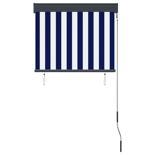 vidaXL Outdoor Roller Blind 80x250 cm Blue and White - Giant Lobelia