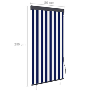 vidaXL Outdoor Roller Blind 80x250 cm Blue and White - Giant Lobelia