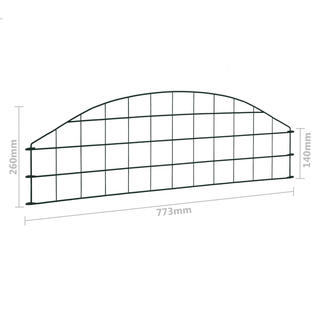 Arched Garden Fence Set 77.3x26 cm Green - Giant Lobelia