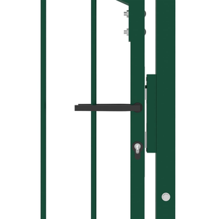 vidaXL Fence Gate with Spikes Steel 100x125 cm Green - Giant Lobelia