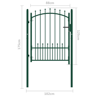 vidaXL Fence Gate with Spikes Steel 100x125 cm Green - Giant Lobelia