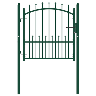 vidaXL Fence Gate with Spikes Steel 100x100 cm Green - Giant Lobelia