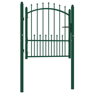 vidaXL Fence Gate with Spikes Steel 100x100 cm Green - Giant Lobelia