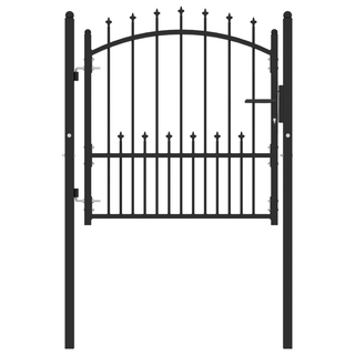 Fence Gate with Spikes Steel 100x100 cm Black - Giant Lobelia