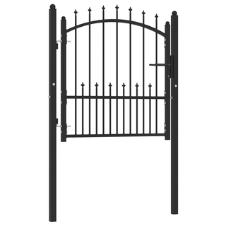 Fence Gate with Spikes Steel 100x100 cm Black - Giant Lobelia