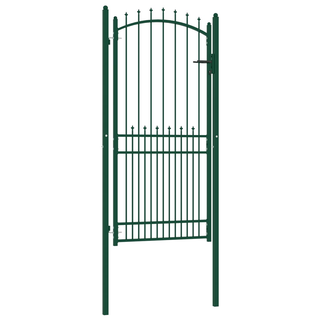 Fence Gate with Spikes Steel 100x200 cm Green - Giant Lobelia