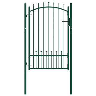 Fence Gate with Spikes Steel 100x150 cm Green - Giant Lobelia