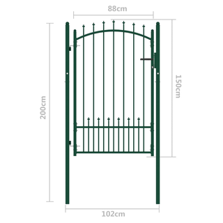 Fence Gate with Spikes Steel 100x150 cm Green - Giant Lobelia