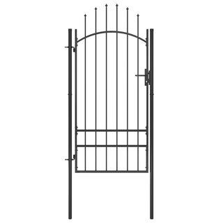 vidaXL Garden Gate Steel 1x2.5 m Black - Giant Lobelia