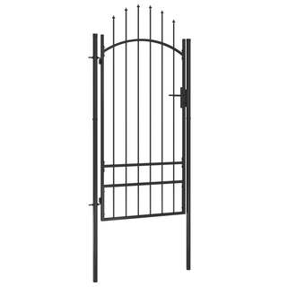 vidaXL Garden Gate Steel 1x2.5 m Black - Giant Lobelia