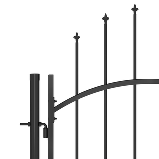 vidaXL Garden Gate Steel 1x2.5 m Black - Giant Lobelia