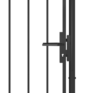 vidaXL Garden Gate Steel 1x2.5 m Black - Giant Lobelia