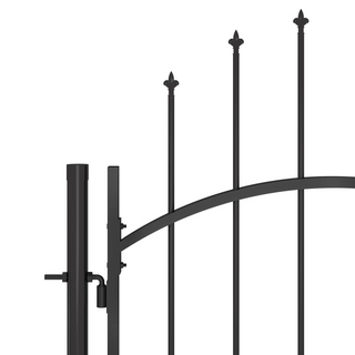 vidaXL Garden Gate Steel 1x2.2 m Black - Giant Lobelia