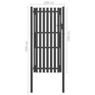 vidaXL Garden Fence Gate Steel 1x2.5 m Anthracite - Giant Lobelia