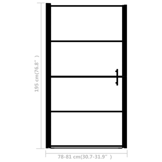 Shower Door Frost Tempered Glass 81x195 cm Black - Giant Lobelia