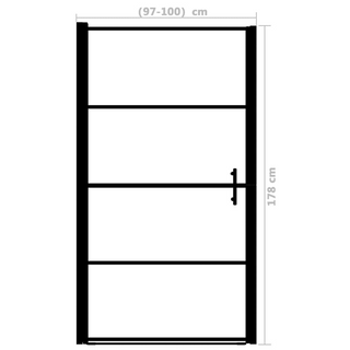 Shower Door Frost Tempered Glass 100x178 cm Black - Giant Lobelia