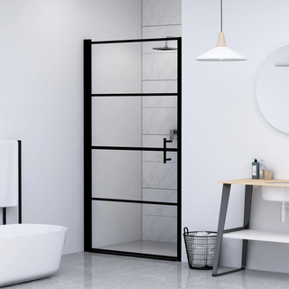 Shower Door Tempered Glass 100x178 cm Black - Giant Lobelia