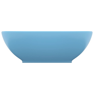 vidaXL Luxury Basin Oval-shaped Matt Light Blue 40x33 cm Ceramic - Giant Lobelia