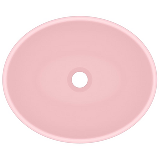 vidaXL Luxury Basin Oval-shaped Matt Pink 40x33 cm Ceramic - Giant Lobelia