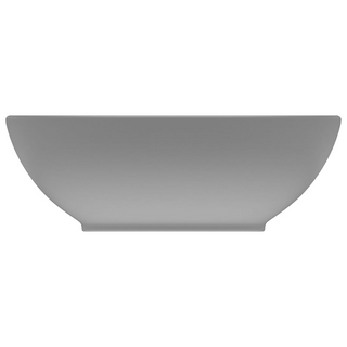 vidaXL Luxury Basin Oval-shaped Matt Light Grey 40x33 cm Ceramic - Giant Lobelia