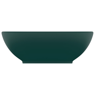 vidaXL Luxury Basin Oval-shaped Matt Dark Green 40x33 cm Ceramic - Giant Lobelia