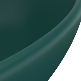 vidaXL Luxury Basin Oval-shaped Matt Dark Green 40x33 cm Ceramic - Giant Lobelia