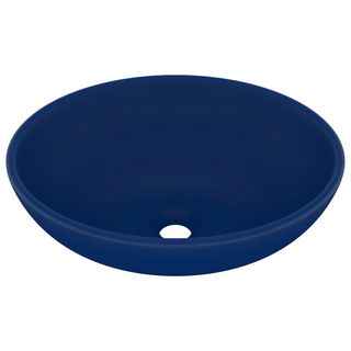 vidaXL Luxury Basin Oval-shaped Matt Dark Blue 40x33 cm Ceramic - Giant Lobelia