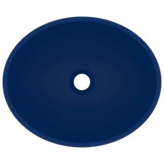 vidaXL Luxury Basin Oval-shaped Matt Dark Blue 40x33 cm Ceramic - Giant Lobelia