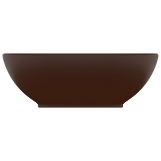 vidaXL Luxury Basin Oval-shaped Matt Dark Brown 40x33 cm Ceramic - Giant Lobelia