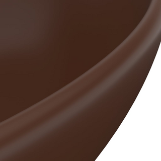 vidaXL Luxury Basin Oval-shaped Matt Dark Brown 40x33 cm Ceramic - Giant Lobelia