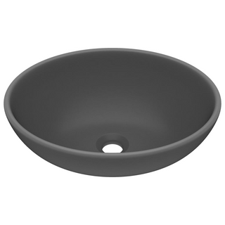 vidaXL Luxury Basin Oval-shaped Matt Dark Grey 40x33 cm Ceramic - Giant Lobelia