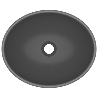 vidaXL Luxury Basin Oval-shaped Matt Dark Grey 40x33 cm Ceramic - Giant Lobelia